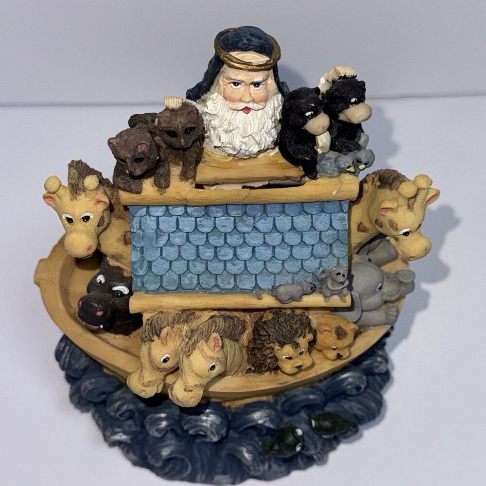 Vintage/Nostalgic 7” Noah’s Ark Great Flood Ceramic Piggy Bank W/Box Great Cond